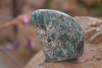 Polished Rare Emerald Mica In Matrix Standing Free Forms x 6 From Mutoko, Zimbabwe - Toprock Gemstones and Minerals 