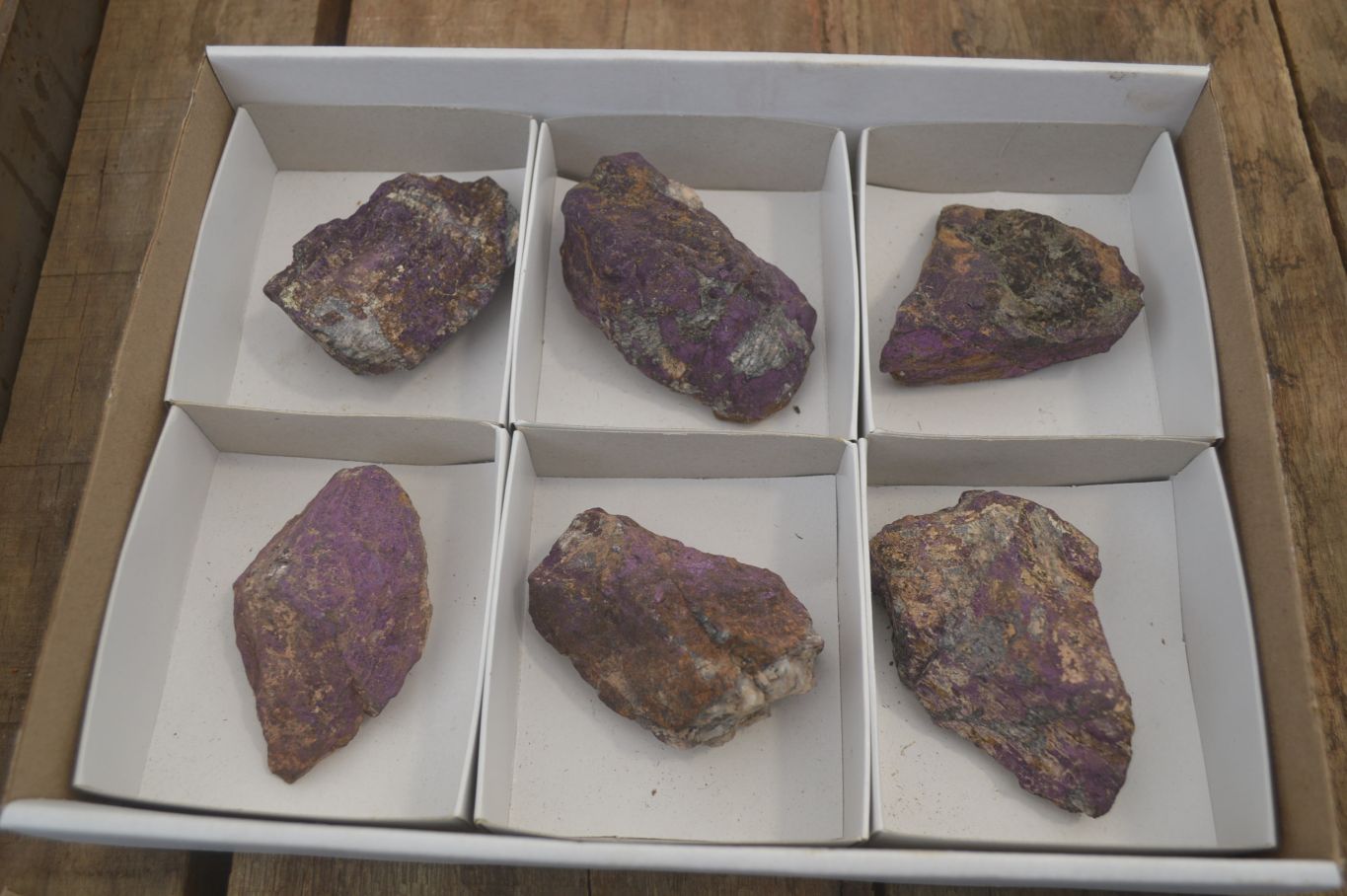 Natural Rare Metallic Purpurite Cobbed Specimens x 6 From Erongo, Namibia - Toprock Gemstones and Minerals 