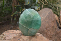 Polished Green Fluorite Standing Free Forms x 2 From Madagascar