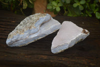Natural Crystalline Blue Lace Agate Specimens x 2 From Namibia - Toprock Gemstones and Minerals 