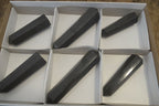 Polished Black Basalt Point-Prism x 6 From Antsirabe, Madagascar - Toprock Gemstones and Minerals 