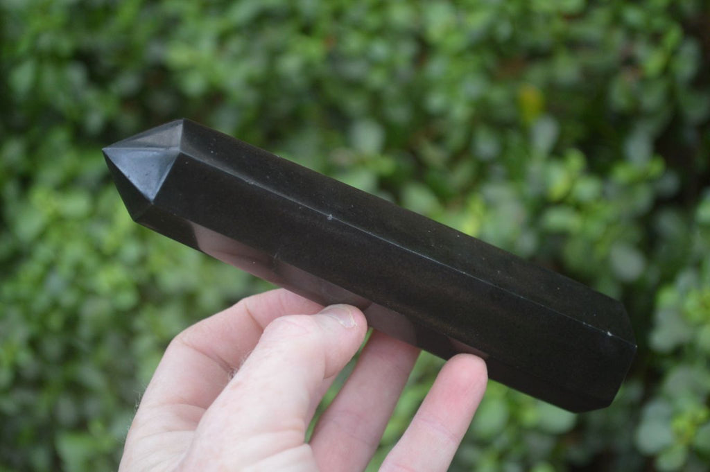 Polished Black Basalt Point-Prism x 6 From Antsirabe, Madagascar - Toprock Gemstones and Minerals 