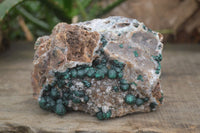 Natural Ball Malachite with Drusy Quartz on Dolomite Matrix Specimens x 2 From Mindingi Mine, Kambove, Congo - Toprock Gemstones and Minerals 