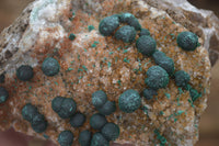 Natural Ball Malachite with Drusy Quartz on Dolomite Matrix Specimens x 2 From Mindingi Mine, Kambove, Congo - Toprock Gemstones and Minerals 
