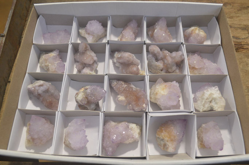 Natural Amethyst Spirit Quartz Clusters x 20 From Boekenhouthoek, South Africa - Toprock Gemstones and Minerals 