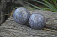 Polished Lepidolite With Rubellite Tourmaline Spheres x 6 From Madagascar - Toprock Gemstones and Minerals 