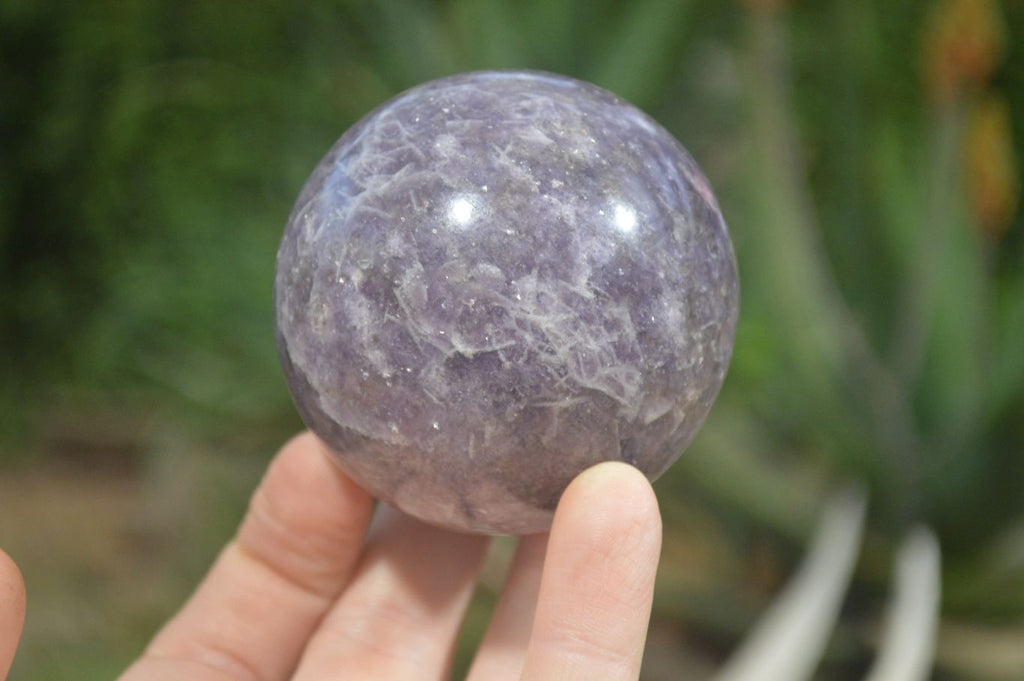 Polished Lepidolite With Rubellite Tourmaline Spheres x 6 From Madagascar - Toprock Gemstones and Minerals 