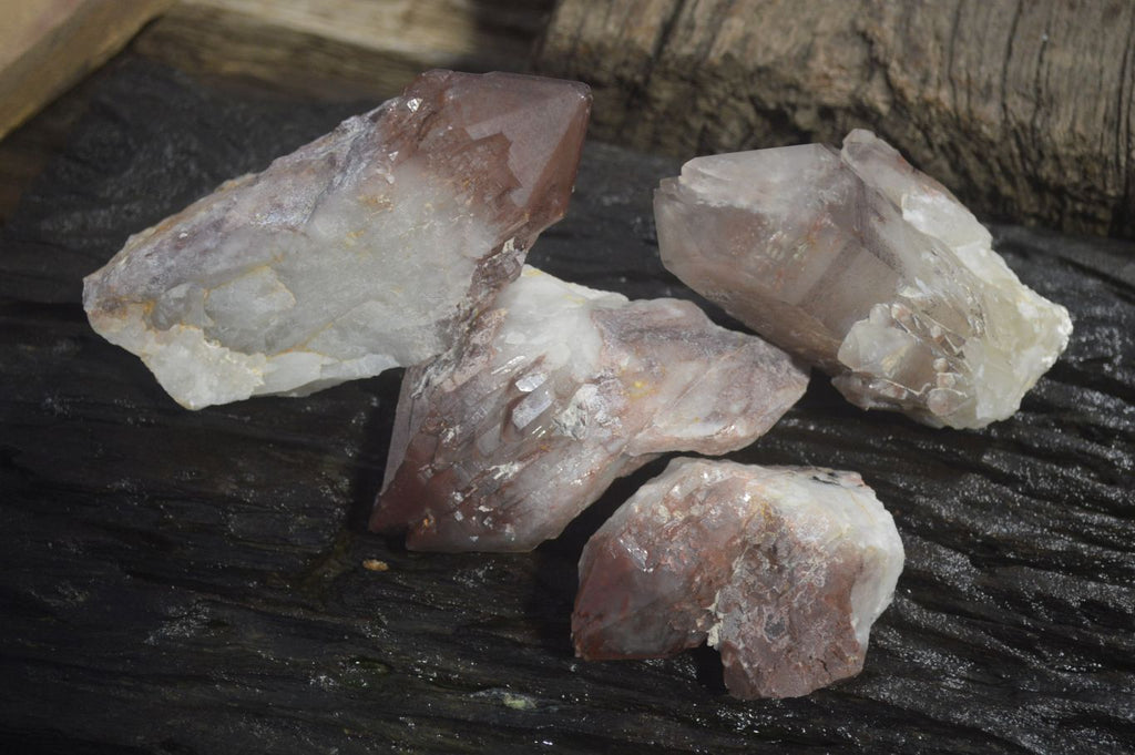 Natural Red Hematoid Quartz Single Crystals x 4 From Karoi, Zimbabwe - Toprock Gemstones and Minerals 