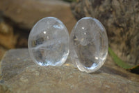 Polished Clear Quartz Galet-Palm Stones x 12 From Madagascar - Toprock Gemstones and Minerals 