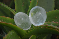 Polished Clear Quartz Galet-Palm Stones x 12 From Madagascar - Toprock Gemstones and Minerals 