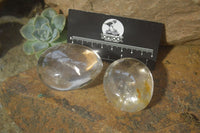 Polished Clear Quartz Galet-Palm Stones x 12 From Madagascar - Toprock Gemstones and Minerals 