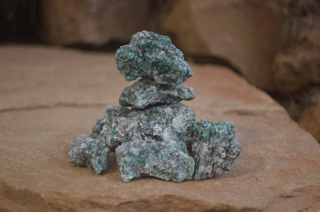 Natural Rare Emerald Mica In Matrix Cobbed Specimens x "Lot" From Mutoko, Zimbabwe - Toprock Gemstones and Minerals 