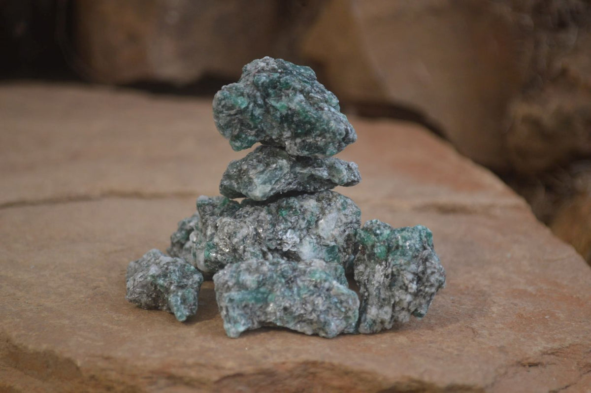 Natural Rare Emerald Mica In Matrix Cobbed Specimens x "Lot" From Mutoko, Zimbabwe - Toprock Gemstones and Minerals 