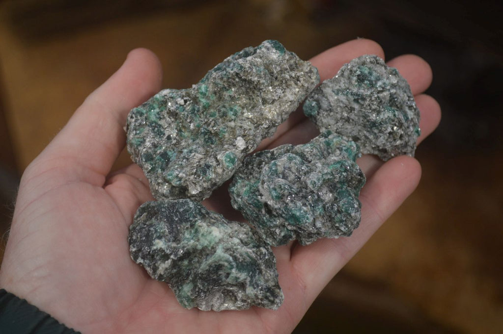 Natural Rare Emerald Mica In Matrix Cobbed Specimens x "Lot" From Mutoko, Zimbabwe - Toprock Gemstones and Minerals 
