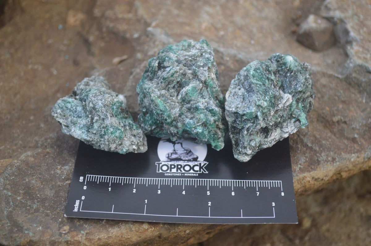 Natural Rare Emerald Mica In Matrix Cobbed Specimens x "Lot" From Mutoko, Zimbabwe - Toprock Gemstones and Minerals 