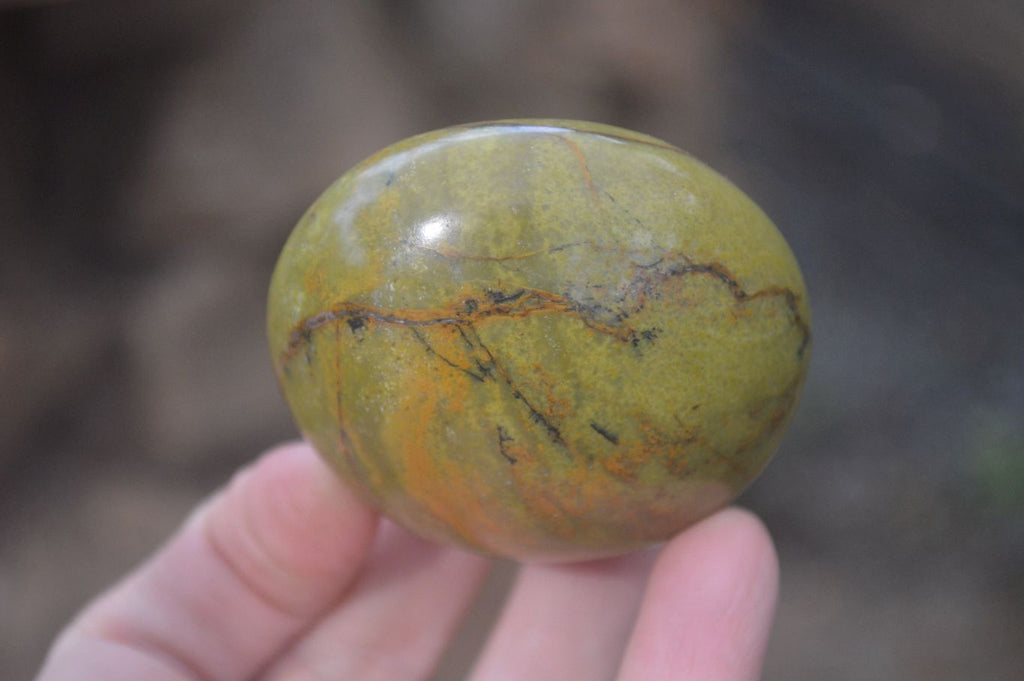 Polished Green Opal Galet - Palm Stones x 12 From Antsirabe, Madagascar - Toprock Gemstones and Minerals 