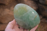 Polished Green Fluorite Standing Free Forms x 2 From Madagascar - Toprock Gemstones and Minerals 