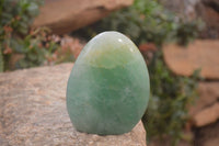 Polished Green Fluorite Standing Free Forms x 2 From Madagascar - Toprock Gemstones and Minerals 