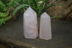 Polished Gemmy Rose Quartz Points x 2 From Madagascar - Toprock Gemstones and Minerals 