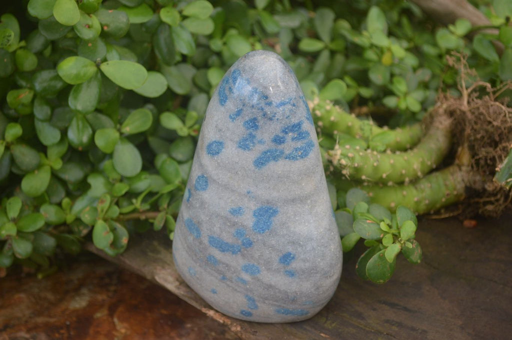 Polished Rare Blue Spinel Spotted Quartz Standing Free Forms x 2 From Madagascar - Toprock Gemstones and Minerals 