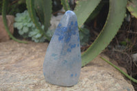 Polished Rare Blue Spinel Spotted Quartz Standing Free Forms x 2 From Madagascar - Toprock Gemstones and Minerals 