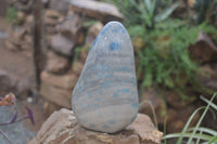 Polished Rare Blue Spinel Spotted Quartz Standing Free Forms x 2 From Madagascar - Toprock Gemstones and Minerals 