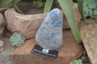 Polished Rare Blue Spinel Spotted Quartz Standing Free Forms x 2 From Madagascar - Toprock Gemstones and Minerals 