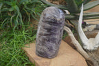 Polished XL Chevron Dream Amethyst Standing Free Form x 1 From Madagascar - Toprock Gemstones and Minerals 