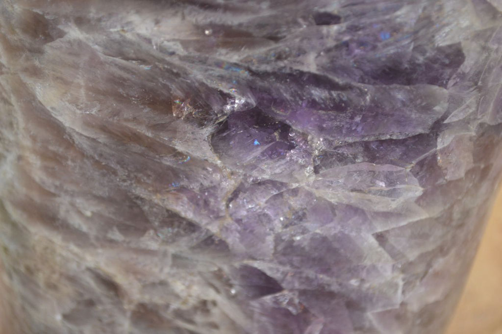 Polished XL Chevron Dream Amethyst Standing Free Form x 1 From Madagascar - Toprock Gemstones and Minerals 