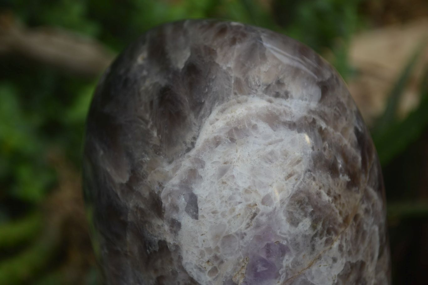 Polished XL Chevron Dream Amethyst Standing Free Form x 1 From Madagascar - Toprock Gemstones and Minerals 