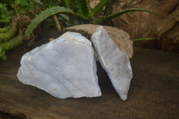 Natural Crystalline Blue Lace Agate Plates x 2 From Namibia - Toprock Gemstones and Minerals 