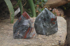 Polished Bloodstone Point-Prisms x 2 From Swaziland - Toprock Gemstones and Minerals 