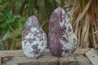 Polished Rubellite Pink Tourmaline Standing Free Forms x 2 From Ambatondrazaka, Madagascar - Toprock Gemstones and Minerals 