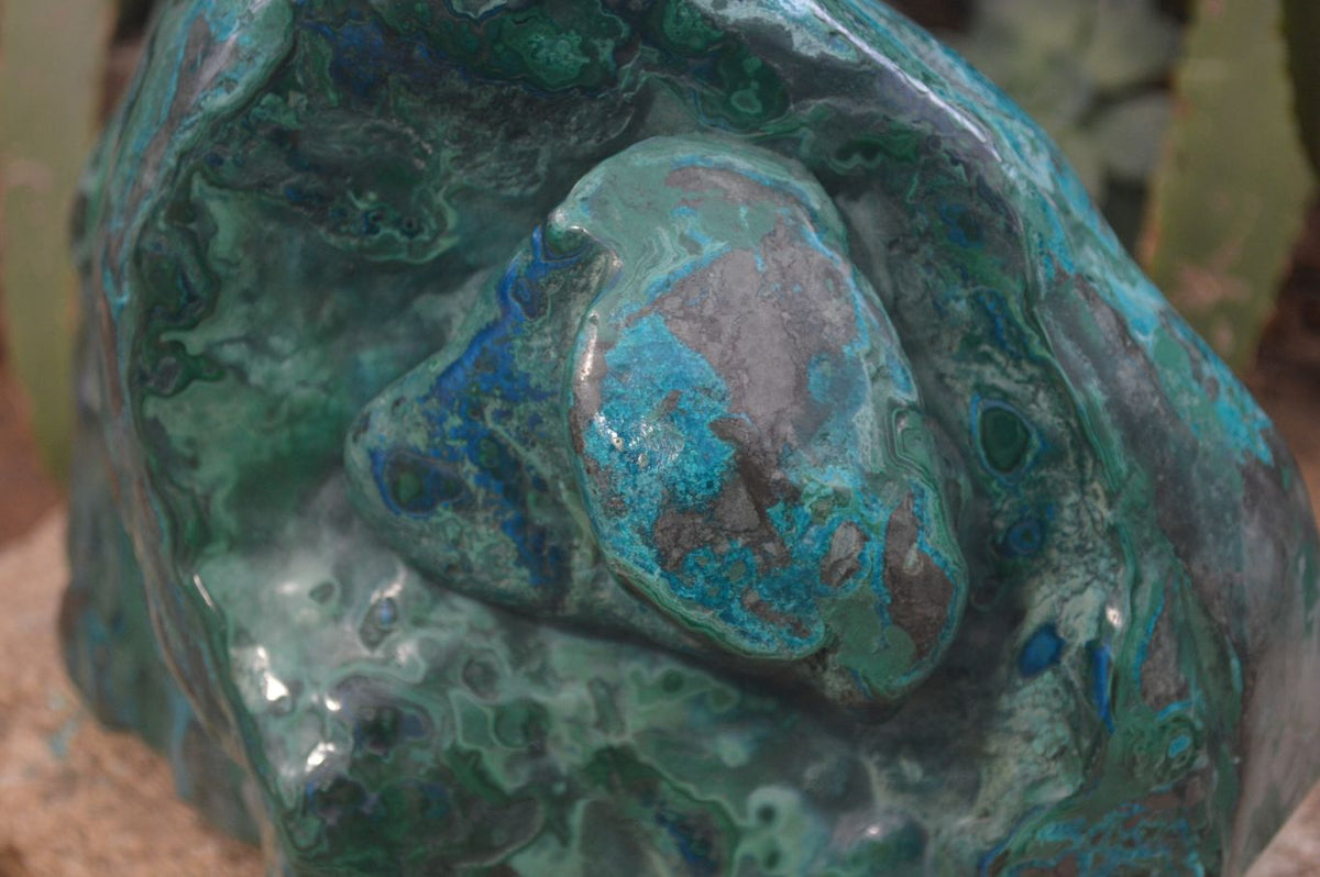 Polished Extra Large Malacolla Standing Free Form x 1 From Kalukundi Mine, Congo - Toprock Gemstones and Minerals 