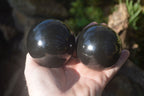 Polished Black Basalt Sphere-Ball x 3 From Antsirabe, Madagascar - Toprock Gemstones and Minerals 
