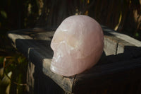 Polished Rose Quartz Skull x 1 From Madagascar - Toprock Gemstones and Minerals 