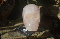 Polished Rose Quartz Skull x 1 From Madagascar - Toprock Gemstones and Minerals 