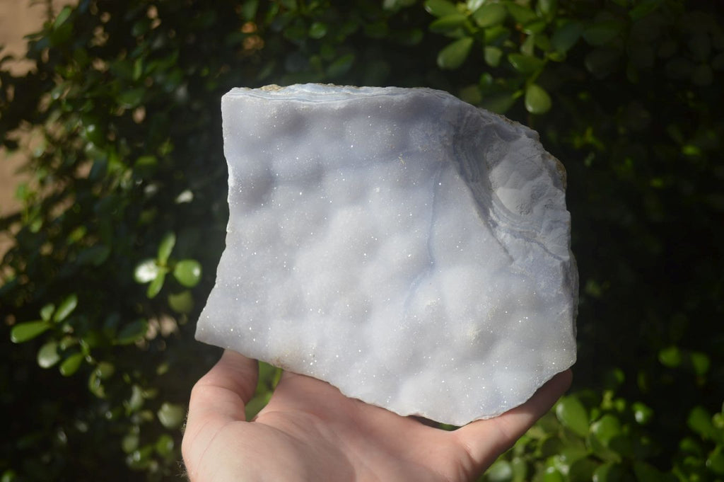 Natural Crystalline Blue Lace Agate Plates x 2 From Namibia - Toprock Gemstones and Minerals 