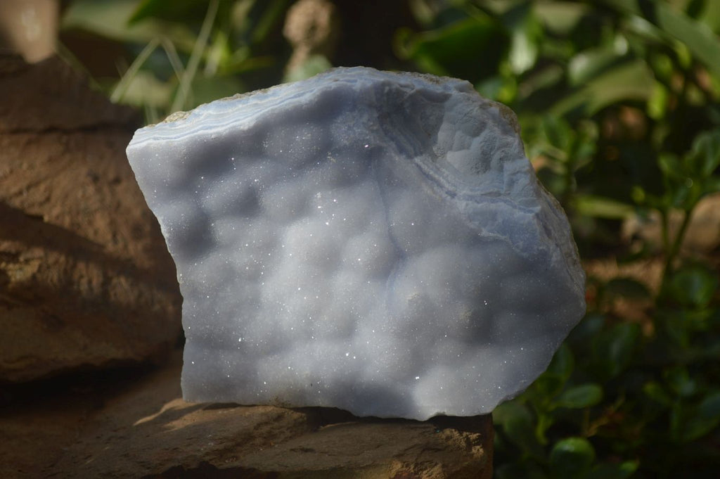 Natural Crystalline Blue Lace Agate Plates x 2 From Namibia - Toprock Gemstones and Minerals 