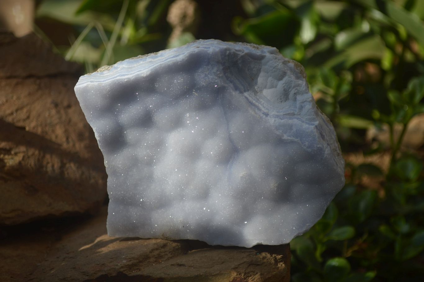 Natural Crystalline Blue Lace Agate Plates x 2 From Namibia - Toprock Gemstones and Minerals 