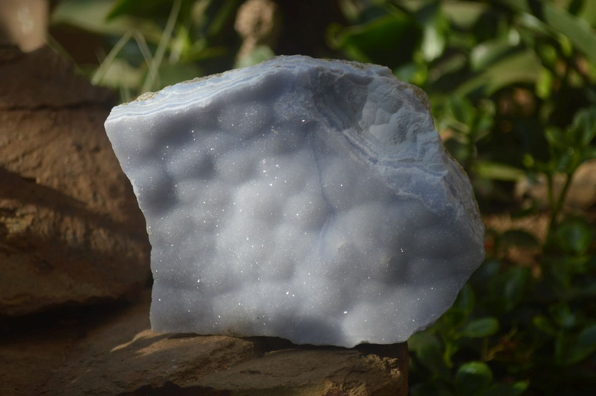 Natural Crystalline Blue Lace Agate Plates x 2 From Namibia - Toprock Gemstones and Minerals 