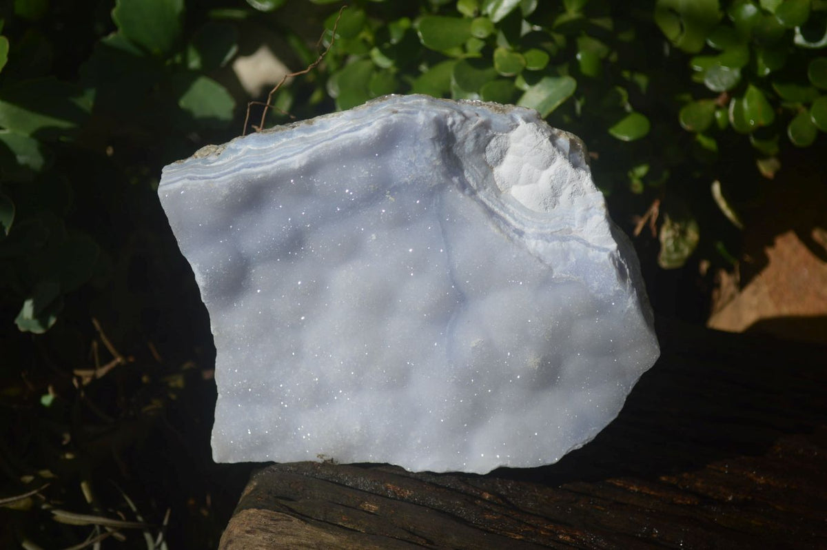 Natural Crystalline Blue Lace Agate Plates x 2 From Namibia - Toprock Gemstones and Minerals 
