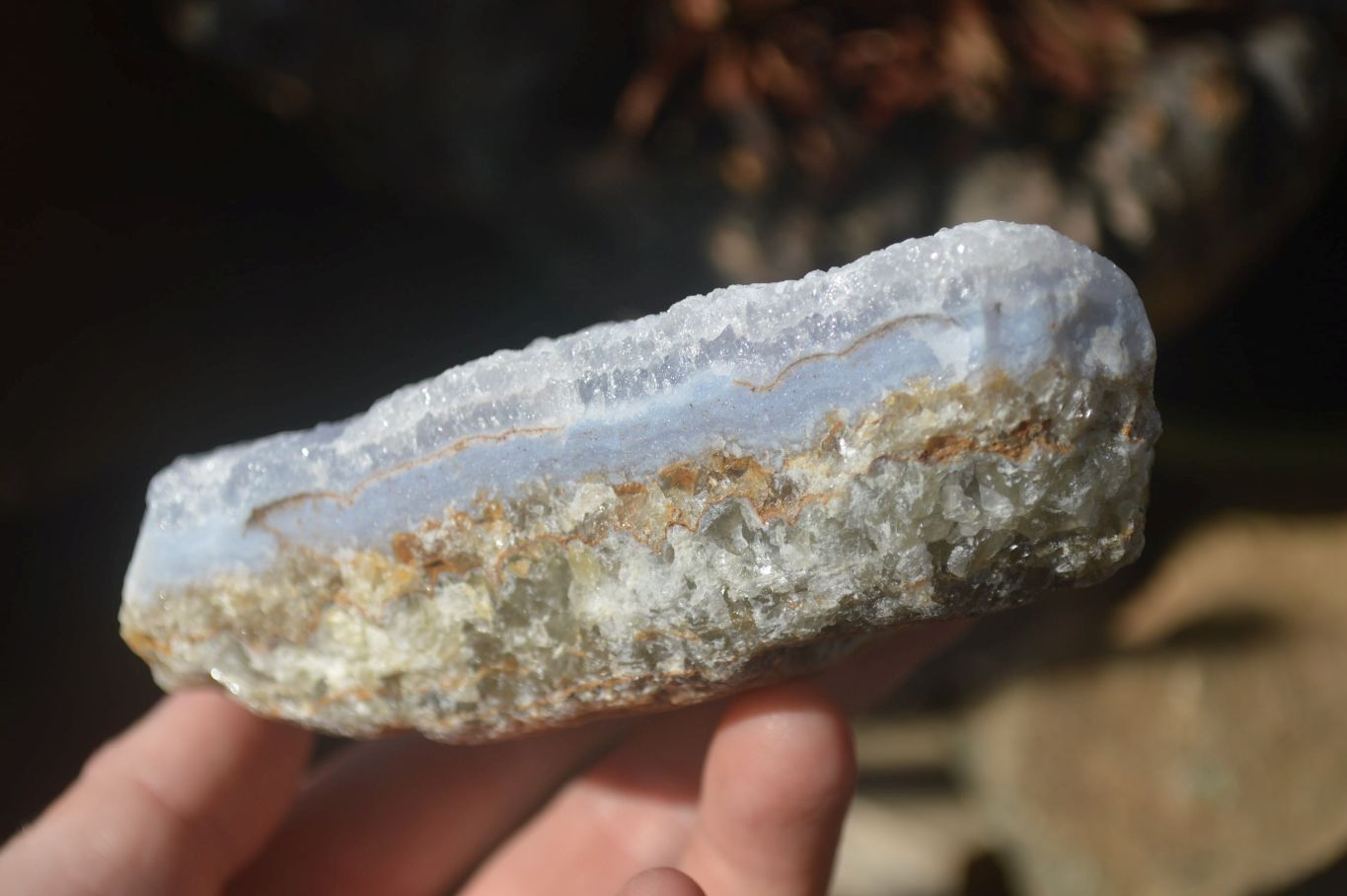 Natural Crystalline Blue Lace Agate Plates x 2 From Namibia - Toprock Gemstones and Minerals 
