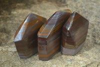Polished Banded Tiger Iron Point-Prisms x 3 From Northern Cape, South Africa - Toprock Gemstones and Minerals 
