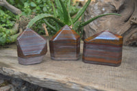 Polished Banded Tiger Iron Point-Prisms x 3 From Northern Cape, South Africa - Toprock Gemstones and Minerals 