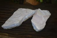 Natural Crystalline Blue Lace Agate Plates x 2 From Namibia - Toprock Gemstones and Minerals 