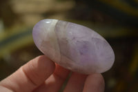 Polished Chevron Amethyst Galet-Palm Stones x 12 from Madagascar - Toprock Gemstones and Minerals 