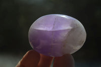 Polished Chevron Amethyst Galet-Palm Stones x 12 from Madagascar - Toprock Gemstones and Minerals 