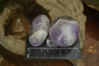 Polished Chevron Amethyst Galet-Palm Stones x 12 from Madagascar - Toprock Gemstones and Minerals 