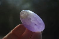Polished Chevron Amethyst Galet-Palm Stones x 12 from Madagascar - Toprock Gemstones and Minerals 